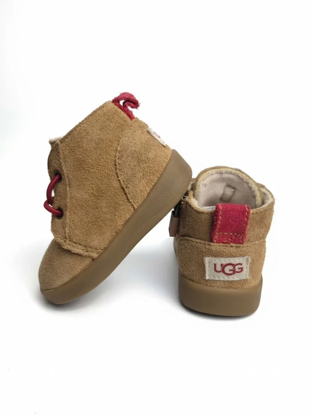 UGG Neumel II Chestnut Suede Side Zip Ankle Boots Infant Size 2/3